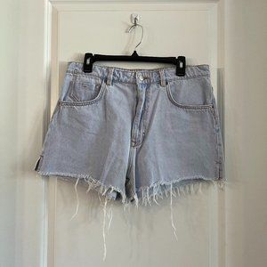 Zara Size 12 Denim Cutoff Shorts Color Blue